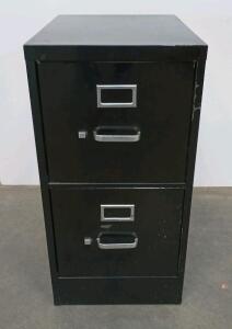2 Drawer Black Filing Cabinet No Lock