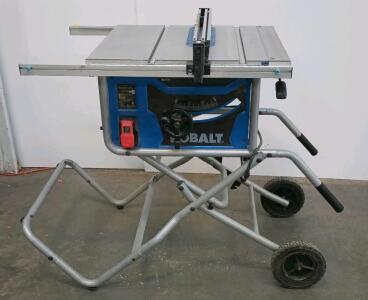 Kobalt 10-inch 15-Amp Portable Table Saw With A Folding, Rolling Stand