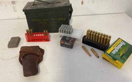 Remington .270 Win & CCI .44 Mag Ammo Lot &ndash; Core-Lokt, JHP, Ammo Can, Holster & Accessories