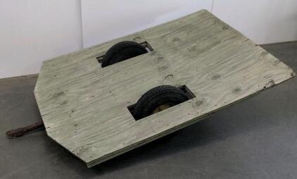Flatbed Utility ATV Trailer, 5x4 ft, Single Axle, Wood Deck, Steel Frame, No Lights