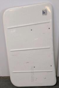 Ultra-Fab Ultra Trail-Eze II RV Roof Escape Hatch, White, Hinged with Telescoping Supports