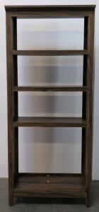 5-Shelf Dark Brown Wood Grain Bookcase, 72" H x 31" W x 12" D