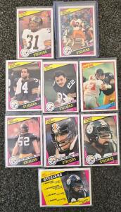 Vintage 1984 Topps Pittsburgh Steelers Football Trading Cards Lot (9 Cards)