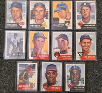 1953 Topps Baseball Cards Lot &ndash; Jackie Robinson #1, Willie Mays #244, Multiple Teams/Players