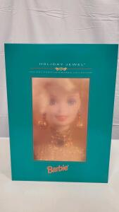 Mattel Holiday Jewel Porcelain Barbie Doll Holiday Collection 1995, Serial No. 11710, Boxed