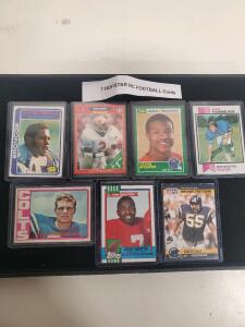 Vintage Football Rookie & Hall of Fame Cards &ndash; Sanders, Atwater, Seau, Youngblood, Hendricks
