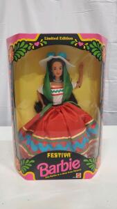 Festiva Barbie Limited Edition 1995 Mattel #10339, Mexican Folk Art Costume, NRFB, 11.5" Doll
