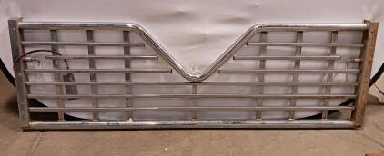 Heavy-Duty V-Bar Truck Tailgate Guard, Estimated 67"x21" , Polished Aluminum,