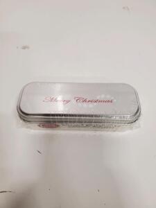 Case XX 61265L SS Mid Folding Hunter Navy Blue Knife in Merry Christmas Collectible Tin (2012)