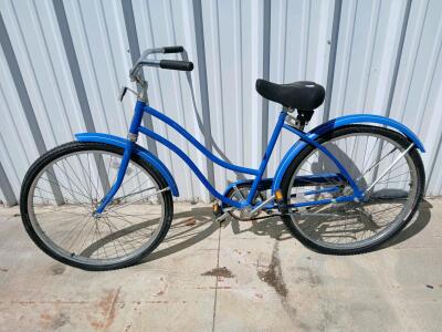 Single Speed Blue Cruiser Bicycle, 26" Wheels, Coaster Brake, Steel Frame, Selle Royal Saddle