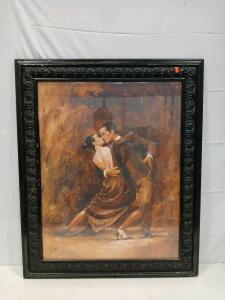 Framed Art.com Print "Tango Dance" by Tolan, Ornate Black Frame, 36"x30", Dance Decor