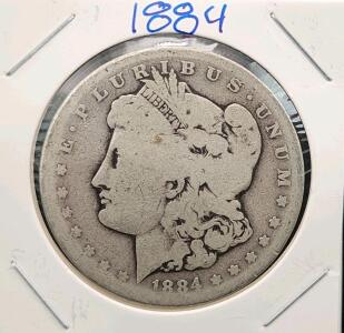 1884-S Morgan Silver Dollar, San Francisco Mint, Circulated
