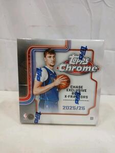 2025/26 Topps Chrome Basketball Card Box, Sealed, Blue X-Fractors, PKG016593, NBA Licensed