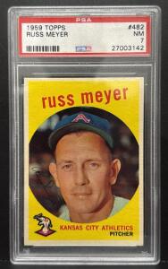 1959 Topps #482 Russ Meyer Kansas City Athletics PSA 7 NM Graded Baseball Card