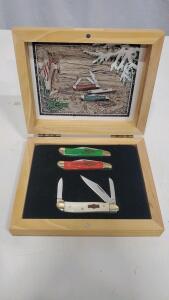 (3-Piece) Uncle Lucky Sway Back Christmas Collection Pocket Knives