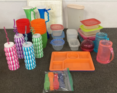 Fun Colorful Cups, Silly Straws, Tupperware, & More Kitchenware