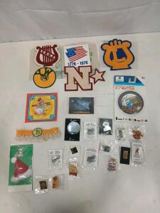 Vintage Collectible Lot: Disney, Olympics, Hard Rock Caf&eacute;, Phoenix Raceway Pins, Patches, Buttons