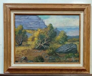 Shirley Whellons "Quiet on the Desert" 2015 Original Framed Landscape Oil on Canvas Panel