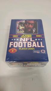 1991 Score NFL Football Series 2 Sealed Box &ndash; 36 Packs, Rookie Cards, Original Costco Distribution