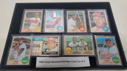 1968 Topps Baseball Lot (8) - HOF/Stars: Brock, Cepeda, Perez, Robinsons, Howard, Davis, Alou, Bristol