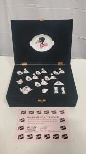Barbie 35th Anniversary China Tea Set, Limited Edition by Chilton Toys, COA, 17 pcs, Boxed
