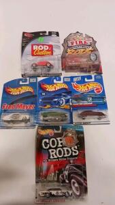 Hot Wheels Lot, Carded: '65 Impala Lowrider Cop/Fire, '34 Ford Roadster, So Fine, Phantom Corsair