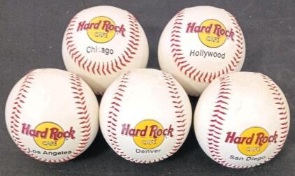 Hard Rock Cafe Collectible Baseball Set &ndash; Hollywood, Los Angeles, Chicago, Denver, San Diego Cities