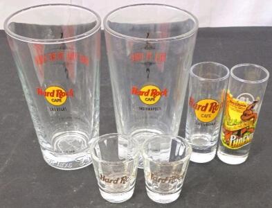 Set of 6 Hardrock Cafe Collectable Glassware