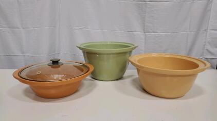 Large Ceramic Mixing Bowls Set, 3 Colors, 3 Bowls With Glass Lid, 4 Quart Capacity Estimate