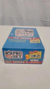 1991 Pro Set NFL Football Series I Wax Box, 36 Packs, 14 Cards/Pack, Factory Sealed, #99686