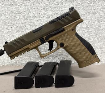Walther PDP Full Size 4.5" 9mm, FDE/OD, 18+1 Optics Ready, 3 Magazines, 2022, OEM Case