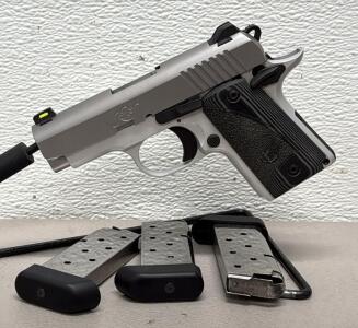 Kimber Micro 9 Stainless FO 9mm Pistol, 3.15" Barrel, Fiber Optic, 3 Magazines, PB0140408