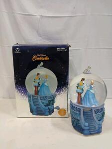 Disney Store Cinderella & Prince Charming Musical Snow Globe w/ Box, 8.5" Hand Painted, SKU 534872
