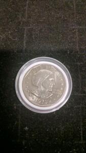 1979 Susan B. Anthony Dollar Coin, U.S. One Dollar, Copper-Nickel, In Protective Holder