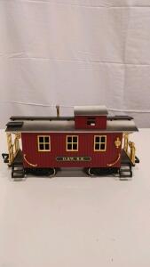 G Scale D.&W. R.R. Red Caboose, Gold Trim, Knuckle Coupler, Approx. 14 Inch Length