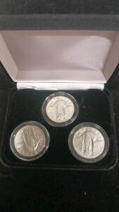 Standing Liberty Silver Quarters Set, 1927, 1929, U.S. Mint, 90% Silver, 3 Coin Collection