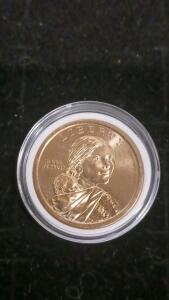 2011 Sacagawea Native American $1 Coin Wampanoag Treaty Design, Encapsulated, US Mint