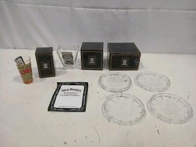 Jack Daniel's Legends Glass Collection, Barware Set with Coasters, Handcrafted