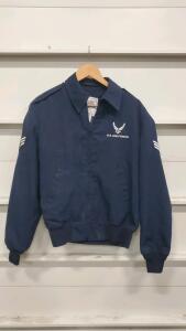 US Air Force Enlisted Service Dress Jacket 38R Wings Collection 2-Stripe Insignia NSN 8405-01-298-6889