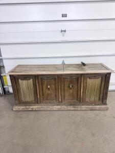 Garrard Vintage Stereo Console with Turntable & Sylvania Radio