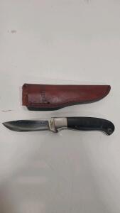 Schrade Golden Spike Fixed-Blade Knife, First Production Run, Limited to 250, w/ Leather Sheath