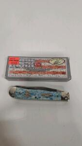 Case XX 8870 Trapper Folding Knife, Winter Sky Bone, Shepherd Hills Exclusive, 4.125" Closed, Boxed