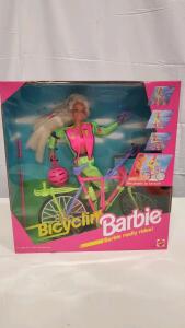 Bicyclin&rsquo; Barbie Mattel 1994, Barbie Doll with Bicycle & Accessories, UPC 074299109816, NRFB
