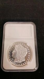 1 Troy Ounce .999 Fine Silver Bullion Round, Morgan Dollar Replica, Proof-Like, in Capsule