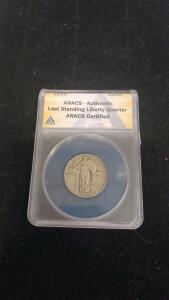 1930 Standing Liberty Quarter, ANACS Certified Authentic, 90% Silver, Serial #0702957011500042