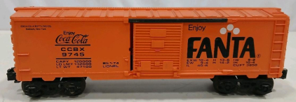 Lionel 9745 O Gauge Coca-Cola & Fanta Boxcar, 1974, CCBX 9745, Sliding Doors
