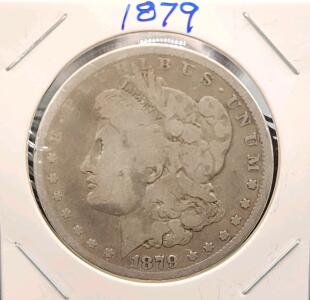 1879 Morgan Silver Dollar, Circulated, 90% Silver, U.S. Coin