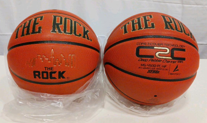 THE ROCK MG-4500 Women's 28.5" Indoor Basketball, Composite Leather, NFHS Approved, Deep Pebble Channel (2)