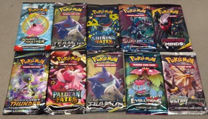 Lot Of 10 Pok&eacute;mon Booster Packs Reproduction