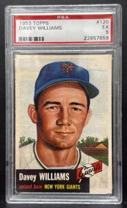 1953 Topps #120 Davey Williams PSA 5 EX New York Giants Vintage Baseball Card 22857659